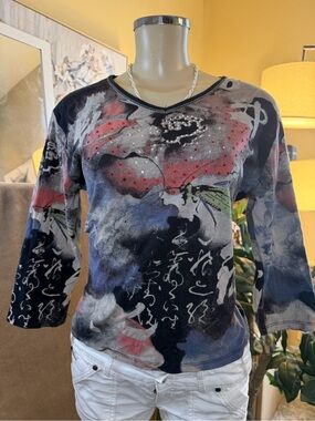 Vintage Jess & Jane Graphic Top Size PM